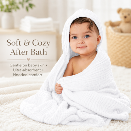 Little Teekie Soft Muslin Baby Hooded Towel Set