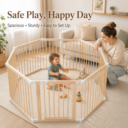 Little Teekie Wooden Baby Playpen Safety Fence