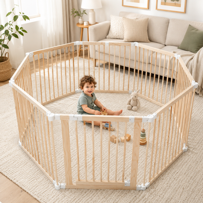 Little Teekie Wooden Baby Playpen Safety Fence