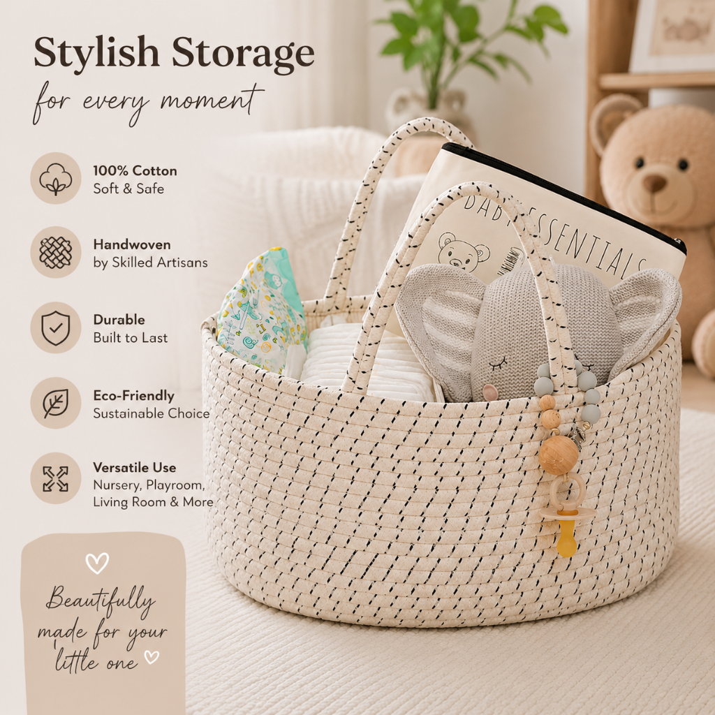 Little Teekie Cotton Rope Diaper Caddy