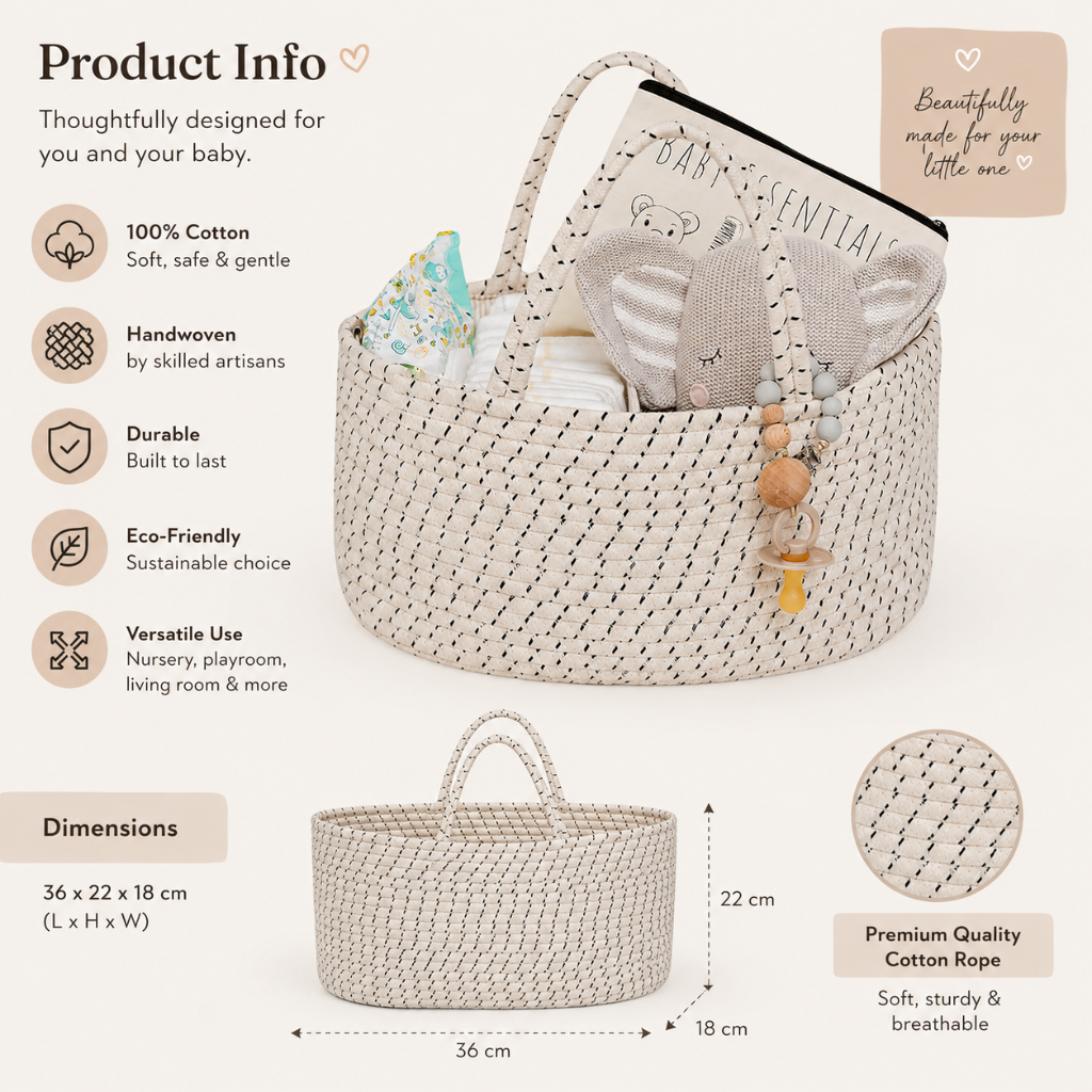 Little Teekie Cotton Rope Diaper Caddy