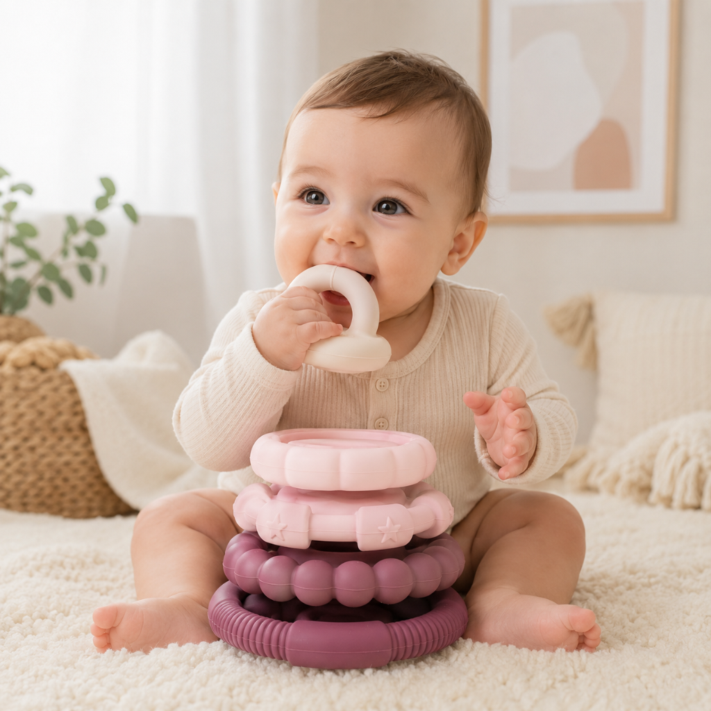 Little Teekie Rainbow Silicone Stacking Teether