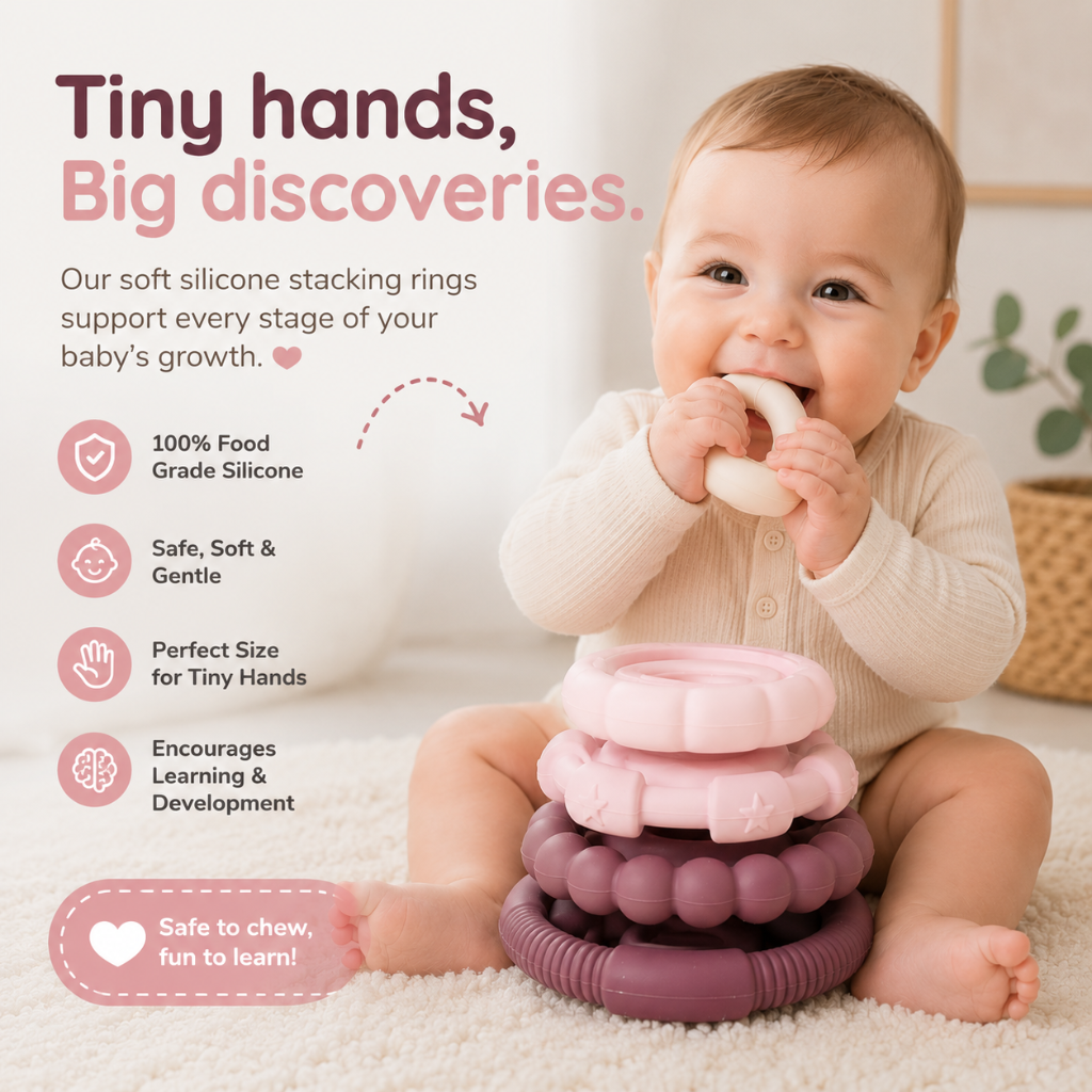 Little Teekie Rainbow Silicone Stacking Teether