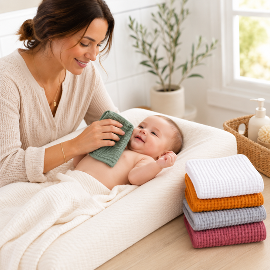 Little Teekie 6-Layer Cotton Muslin Baby Burp Cloth Set