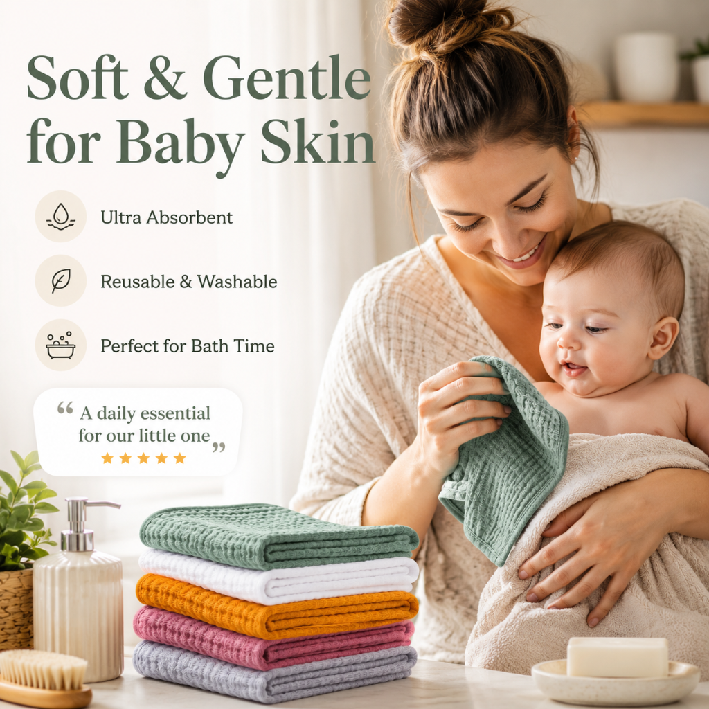 Little Teekie 6-Layer Cotton Muslin Baby Burp Cloth Set