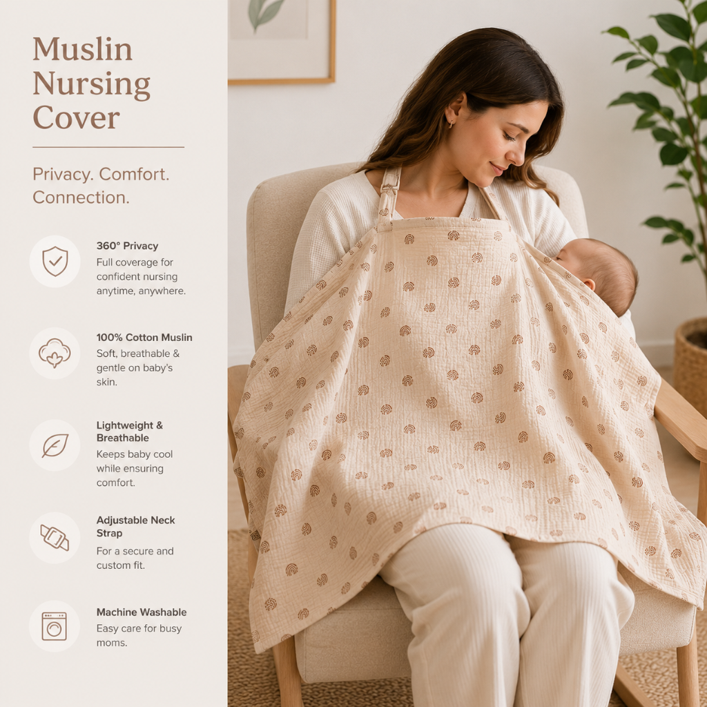 Little Teekie Muslin Breastfeeding Nursing Cover Apron