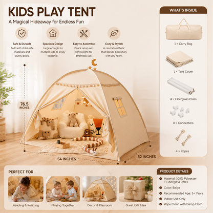 Little Teekie Full Bed Play Tent with Flags