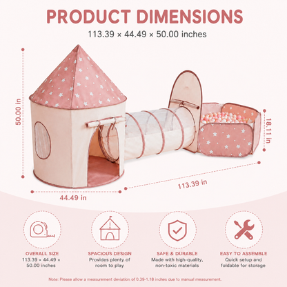 Little Teekie Kids Play Tent with Crawl Tunnel and Ball Pit
