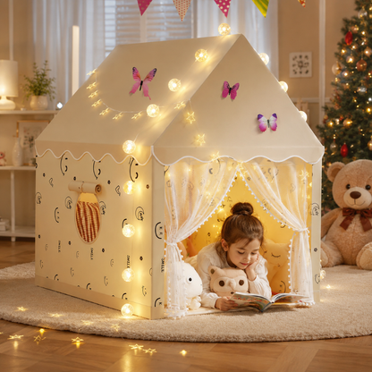 Little Teekie Princess Play Tent with Star Lights and Flags