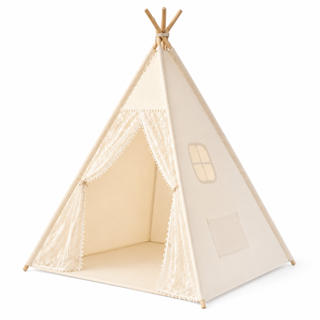 Little Teekie Kids Foldable Teepee Tent with Lights for Girls Indoor