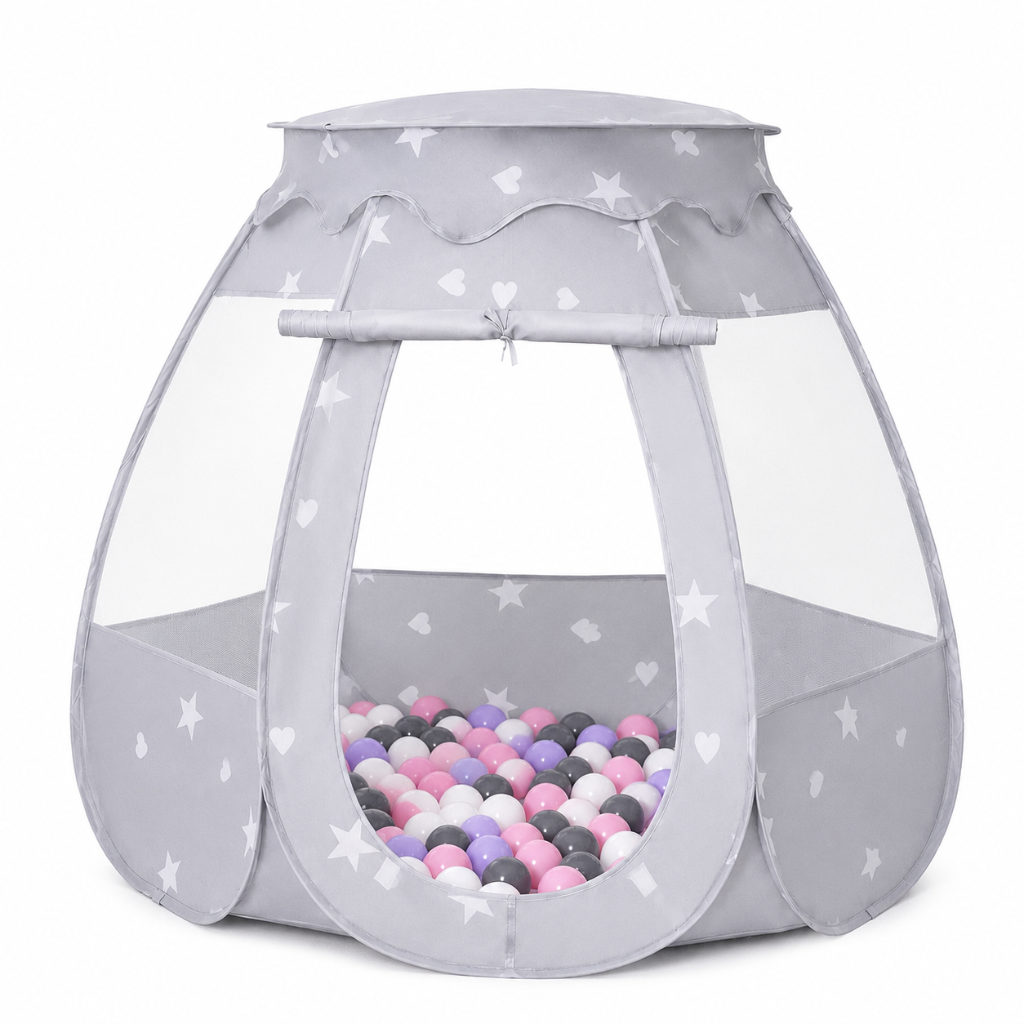 Little Teekie Pop Up Play Tent with Star Lights and Portable Ball Pit