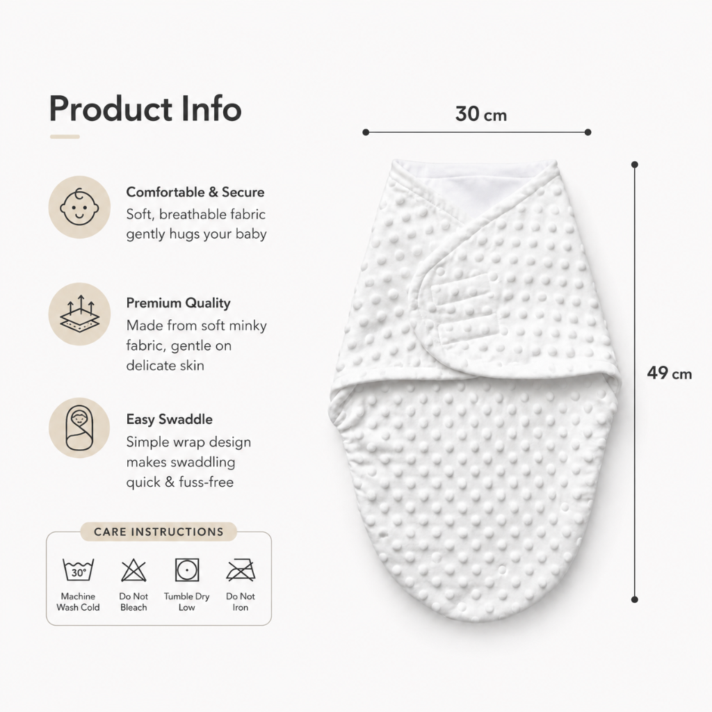 Little Teekie Newborn Anti-Startle Bean Swaddle Blanket