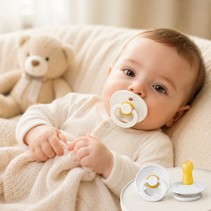 Little Teekie Natural Latex Baby Pacifier Twin Pack