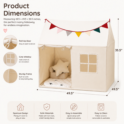 Little Teekie Kids Indoor Playhouse Tent with Pennant Banners