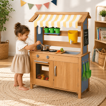 Little Teekie Wooden Outdoor Mud Kitchen Play Set