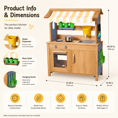 Little Teekie Wooden Outdoor Mud Kitchen Play Set