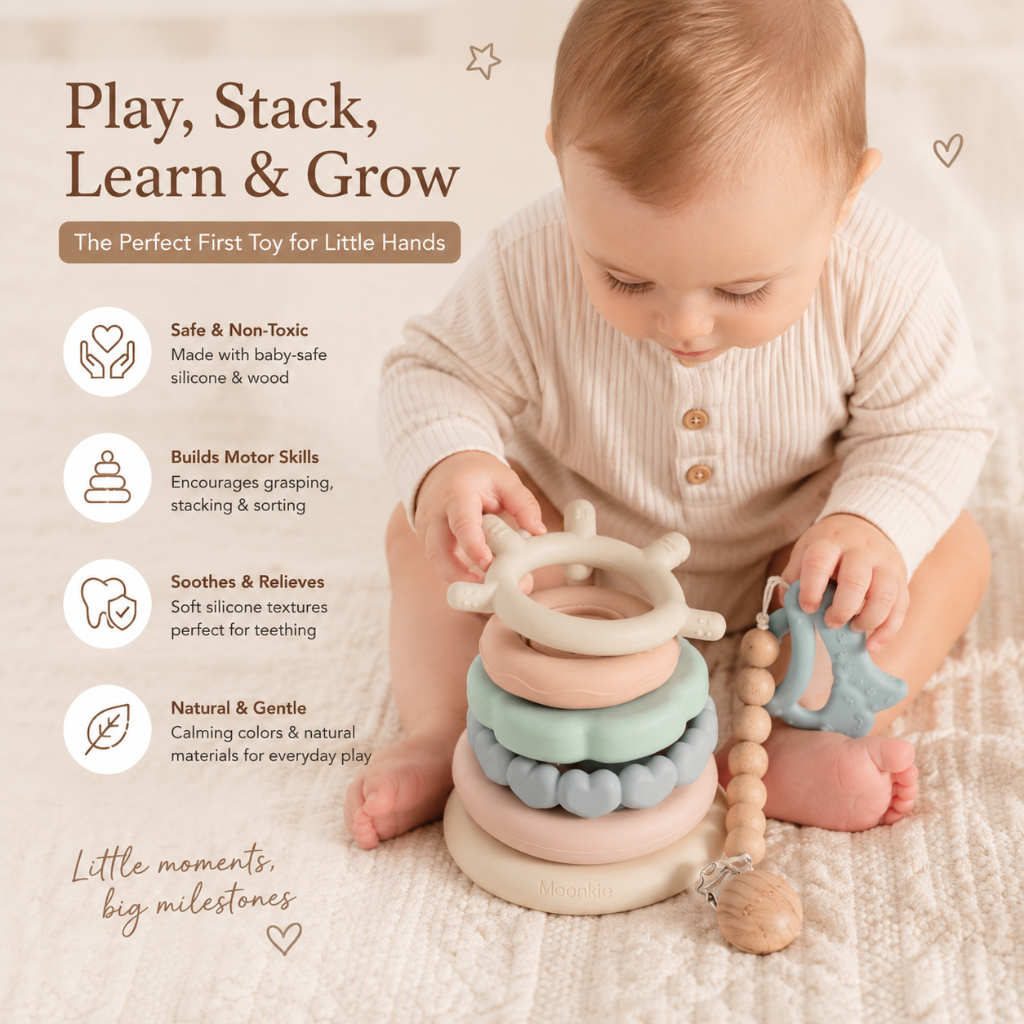 Little Teekie Silicone Stacking Teether Rings