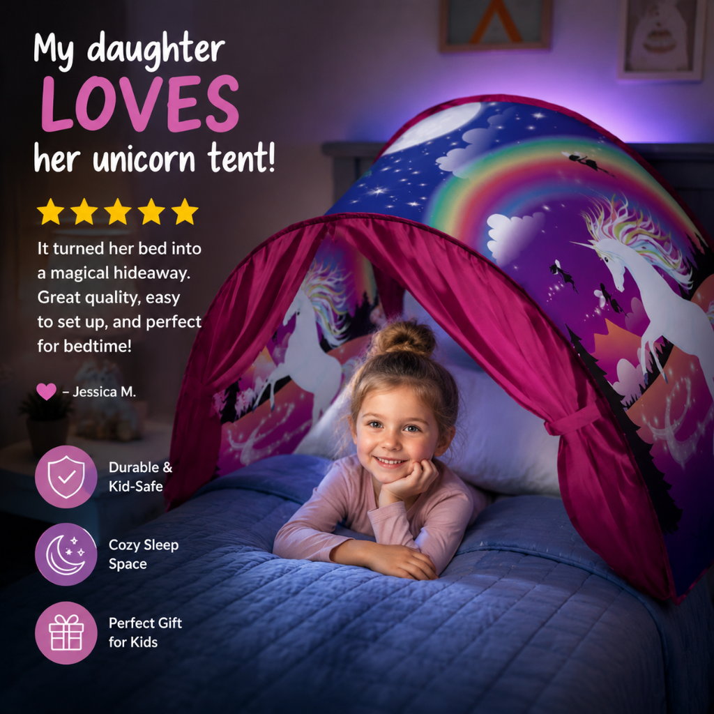 Little Teekie Kids Bed Tent with LED Light & Fantasy Design