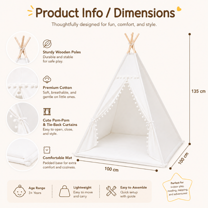 Little Teekie Kids Indoor & Outdoor Teepee Play Tent