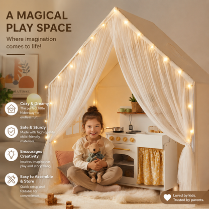 Little Teekie Playhouse Tent & Wooden Kitchen Set