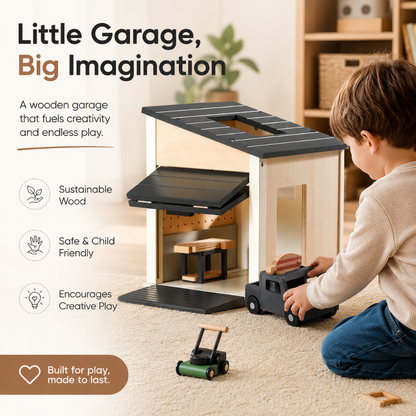Little Teekie Wooden Dollhouse Garage Playset