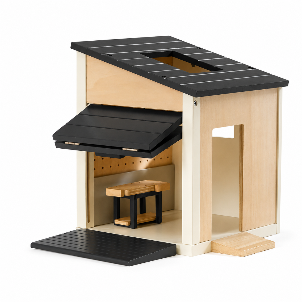 Little Teekie Wooden Dollhouse Garage Playset