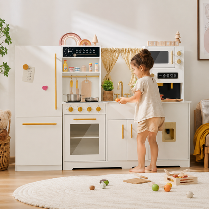 Little Teekie Wooden Play Kitchen & Fridge Set