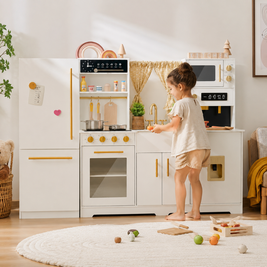 Little Teekie Wooden Play Kitchen & Fridge Set