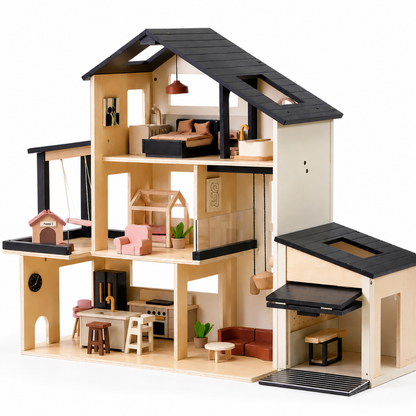 Little Teekie Modern Wooden Dollhouse with Garage