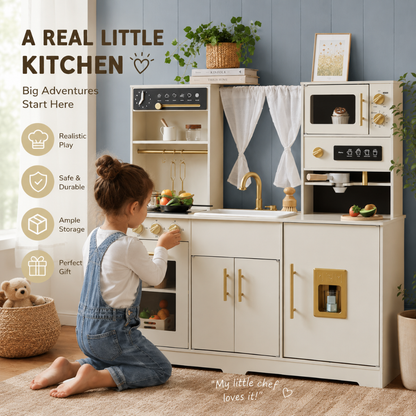 Little Teekie Wooden Kids Play Kitchen with Sink