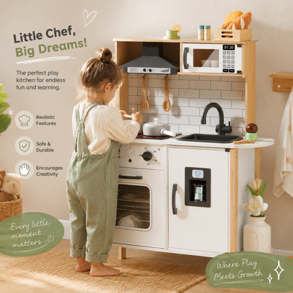 Little Teekie Wooden Kids Play Kitchen Set