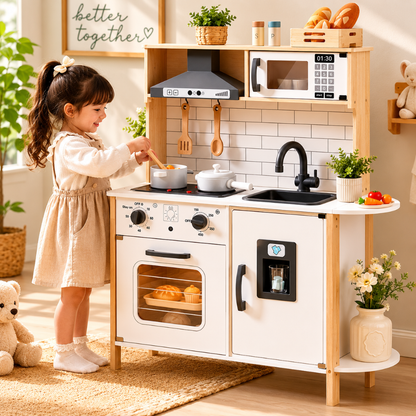 Little Teekie Wooden Kids Play Kitchen Set