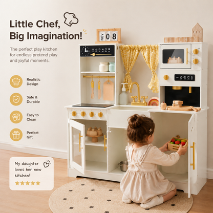 Little Teekie Wooden Kids Play Kitchen Set