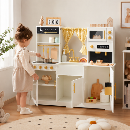 Little Teekie Wooden Kids Play Kitchen Set