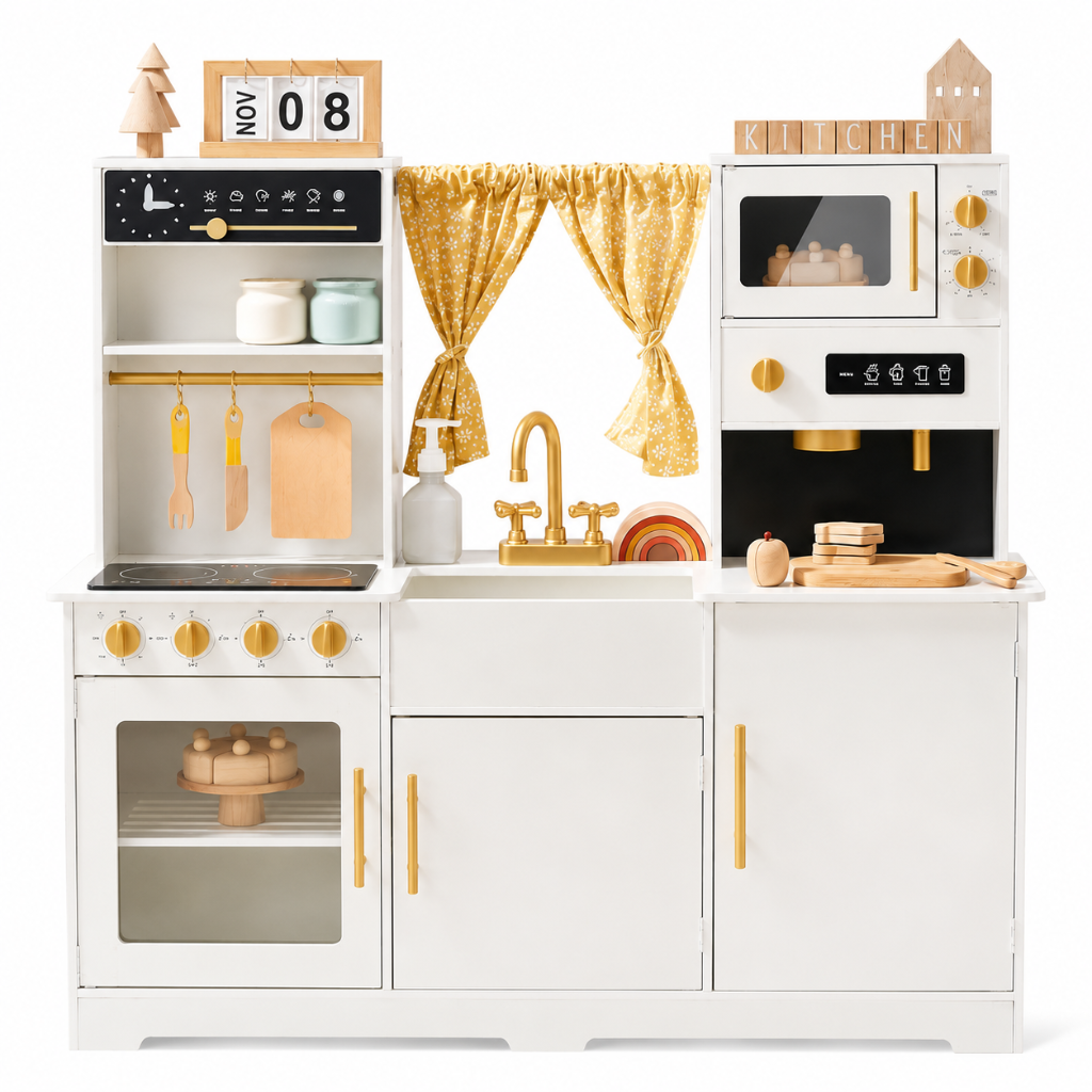 Little Teekie Wooden Kids Play Kitchen Set