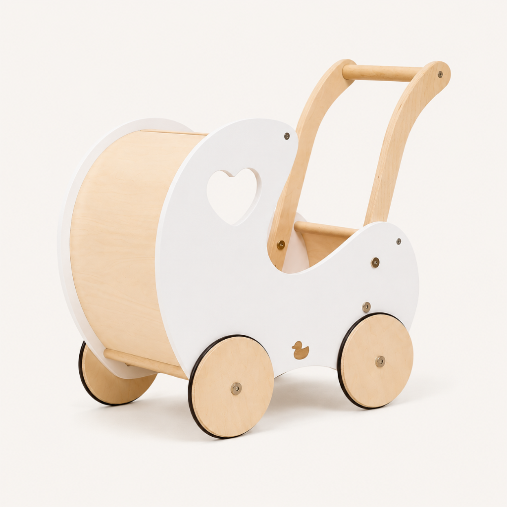 Little Teekie Wooden Baby Walker Doll Pram