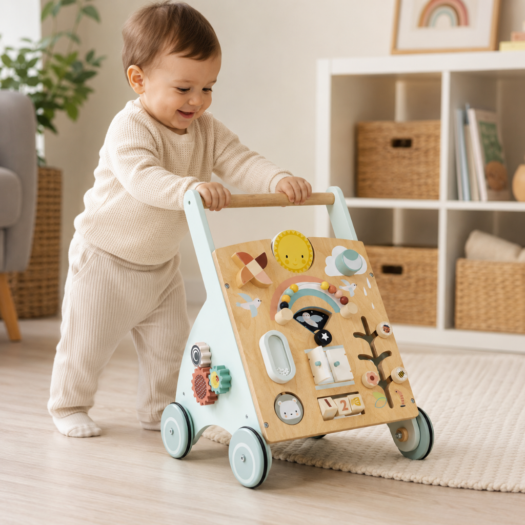 Little Teekie Wooden Baby Activity Walker