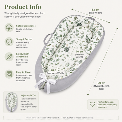 Little Teekie Leaf Print Baby Nest Lounger