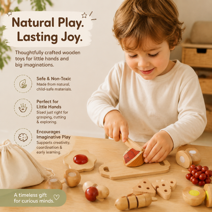 Little Teekie Wooden Cut & Play Food Set