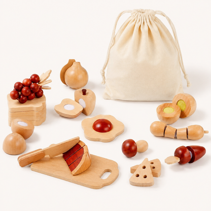 Little Teekie Wooden Cut & Play Food Set