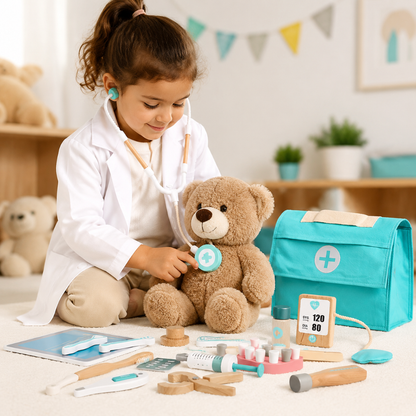Little Teekie Wooden Kids Doctor Play Set