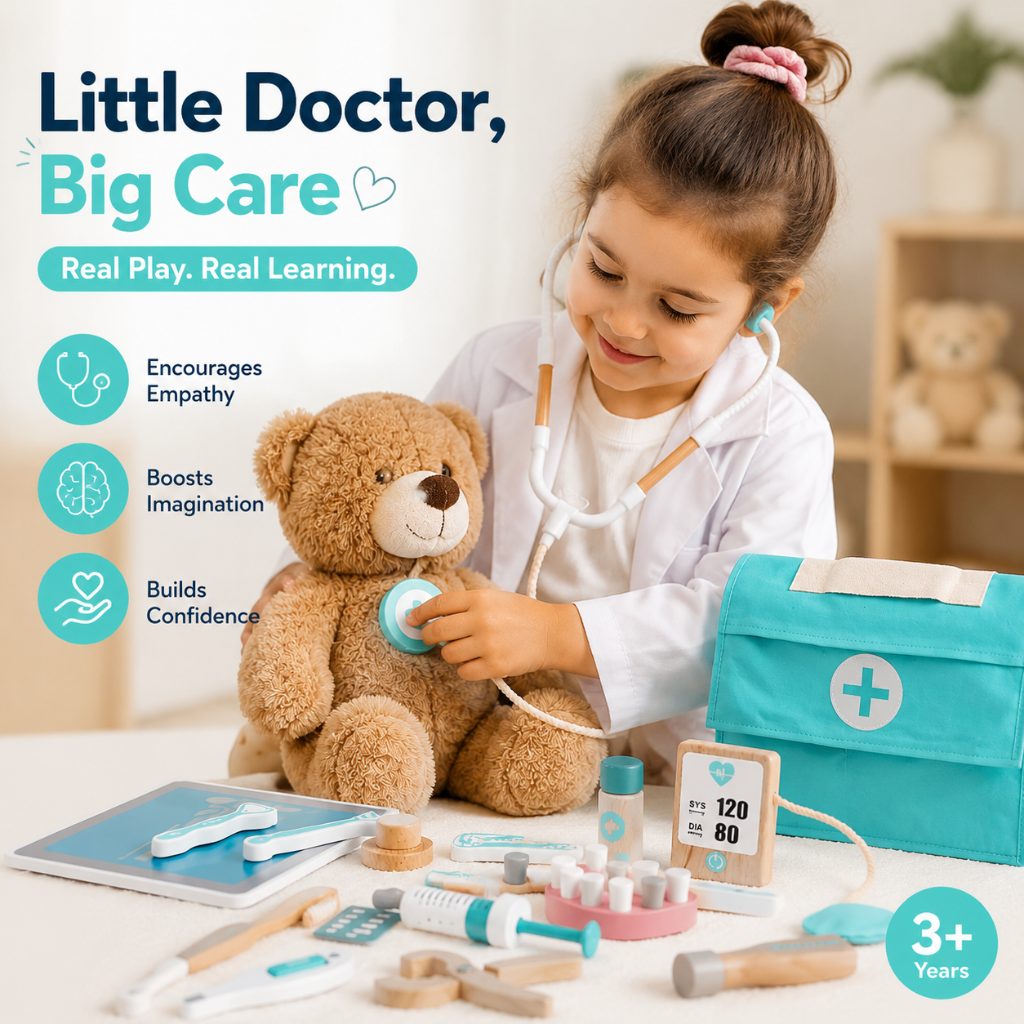 Little Teekie Wooden Kids Doctor Play Set