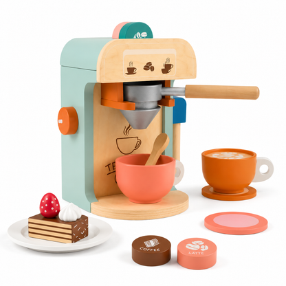Little Teekie Wooden Kids Coffee Maker Play Set