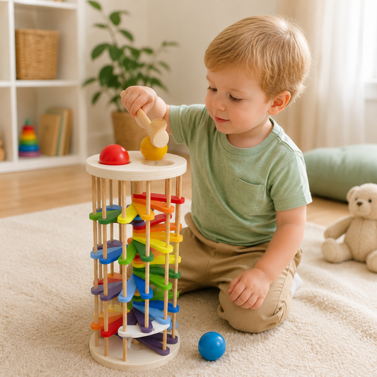 Little Teekie Wooden Pound & Ball Drop Tower