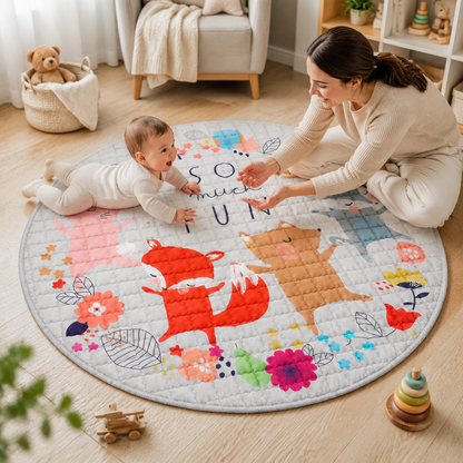 Little Teekie Animal Print Quilted Baby Play Mat