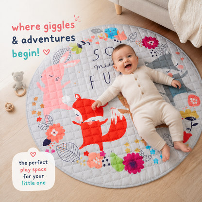 Little Teekie Animal Print Quilted Baby Play Mat
