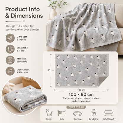 Little Teekie Sheep Pattern Baby Blanket