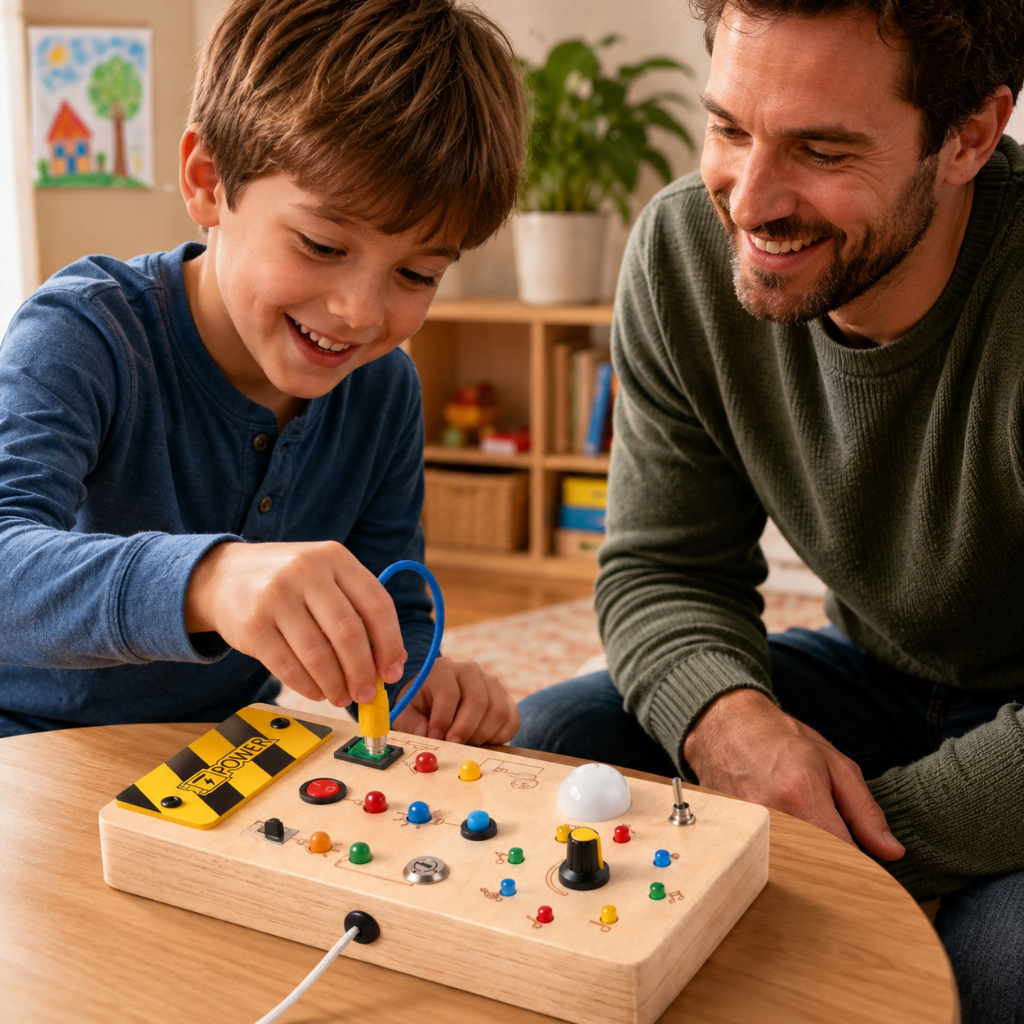 Little Teekies Wooden Switch Activity Board Kids Busy Learning Toy