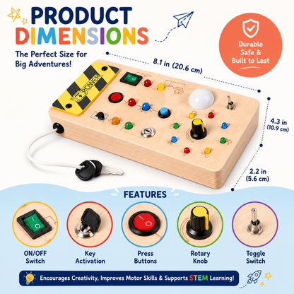 Little Teekies Wooden Switch Activity Board Kids Busy Learning Toy