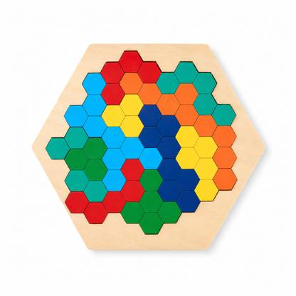 Little Teekies Wooden Hexagon Puzzle Pattern Learning Toy for Kids